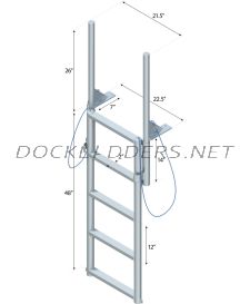 5 Step Floating Dock Finger Pier Lift Ladder with 2" Standard Steps