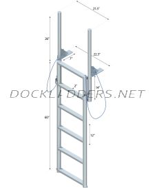 6 Step Floating Dock Finger Pier Lift Ladder with 2" Standard Steps