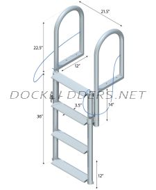 4 Step Floating Dock Lift Ladder with 3-1/2" Wide Steps