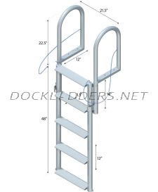 5 Step Floating Dock Lift Ladder with 3-1/2" Wide Steps