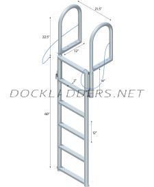 6 Step Floating Dock Lift Ladder with 2" Standard Steps