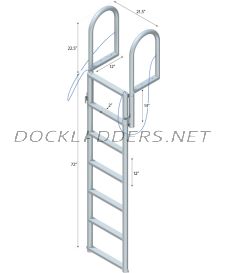 7 Step Floating Dock Lift Ladder with 2" Standard Steps
