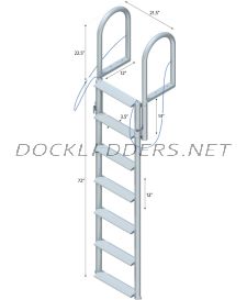 7 Step Floating Dock Lift Ladder with 3-1/2" Wide Steps
