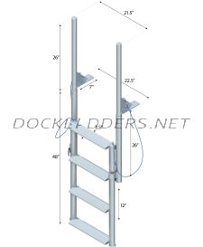 4 Step Finger Pier Lift Ladder with 3-1/2" Wide Steps