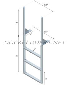 3 Step Finger Pier Straight Ladder with 2" Standard Steps