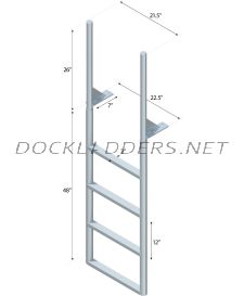 4 Step Finger Pier Straight Ladder with 2" Standard Steps