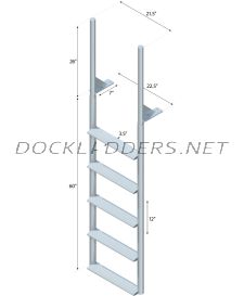 5 Step Finger Pier Straight Ladder with 3-1/2" Wide Steps