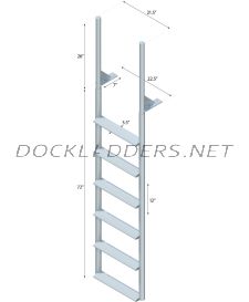 6 Step Finger Pier Straight Ladder with 3-1/2" Wide Steps