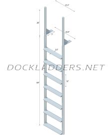 7 Step Finger Pier Straight Ladder with 3-1/2" Wide Steps