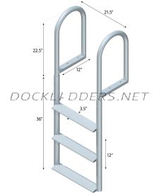 3 Step Straight Ladder with 3-1/2" Wide Steps