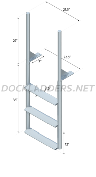 Finger Pier Straight Dock Ladders - Wide Steps