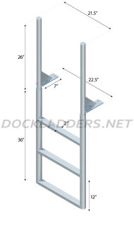 Finger Pier Straight Dock Ladders - Standard Steps