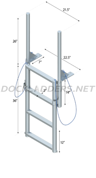 Floating Dock Finger Pier Lift Ladders - Standard Steps
