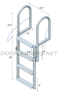 Floating Dock Lift Ladder - Wide Steps
