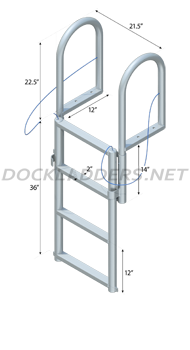 Floating Dock Lift Ladder - Standard Steps